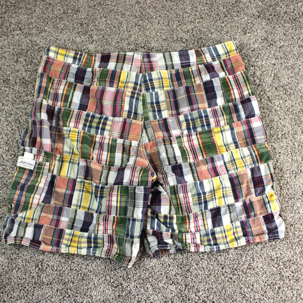 Polo Ralph Lauren Madras Patchwork Shorts Mens 38 Multicolor Cotton - Picture 9 of 9
